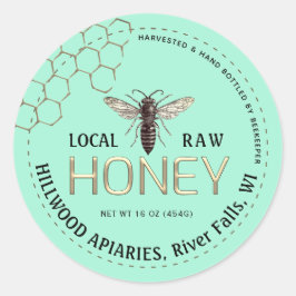 Queen Bee Honey Jar Label Lokale Raw Hand gebottel