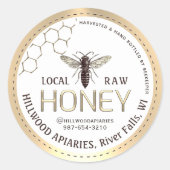 Queen Bee Honey Jar Label Lokale Raw Hand gebottel (Voorkant)