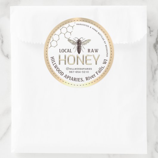 Queen Bee Honey Jar Label Lokale Raw Hand gebottel (Tas)