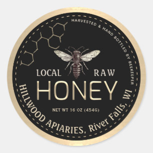 Queen Bee Honey Jar Label Lokale Raw Hand gebottel