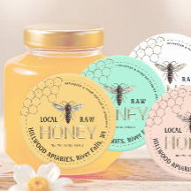 Queen Bee Honey Jar Label Lokale Raw Hand gebottel