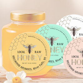 Queen Bee Honey Jar Label Lokale Raw Hand gebottel