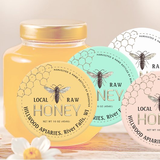 Queen Bee Honey Jar Label Lokale Raw Hand gebottel