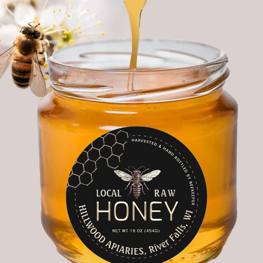 Queen Bee Honey Jar Label Lokale Raw Hand gebottel