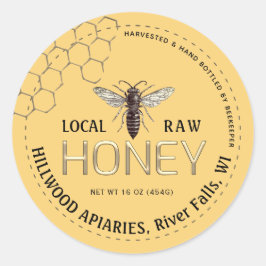 Queen Bee Honey Jar Label Lokale Raw Hand gebottel