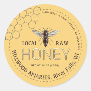 Queen Bee Honey Jar Label Lokale Raw Hand gebottel