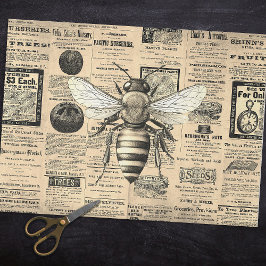 Queen Bee Horticulture Ads Ephemera Sepia Tissuepapier