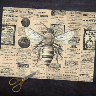 Queen Bee Horticulture Ads Ephemera Sepia Tissuepapier