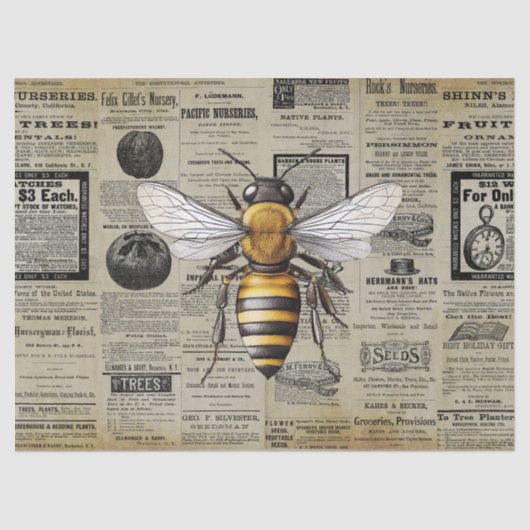  Queen Bee Horticulture Ads Ephemera Tissuepapier (Voorkant)