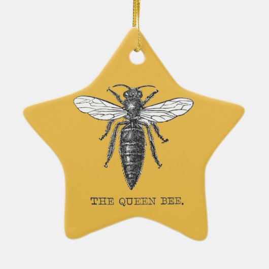 Queen Bee Illustration Bug Insect Keramisch Ornament (Achterkant)