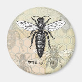 Queen Bee Illustration Bug Insect Magneet (Voorkant)