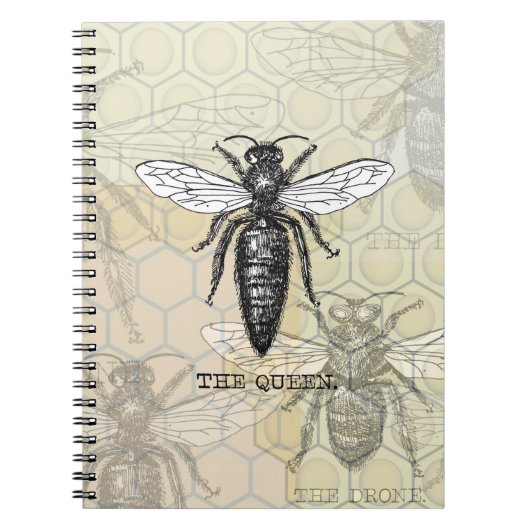 Queen Bee Illustration Bug Insect Notitieboek (Voorkant)