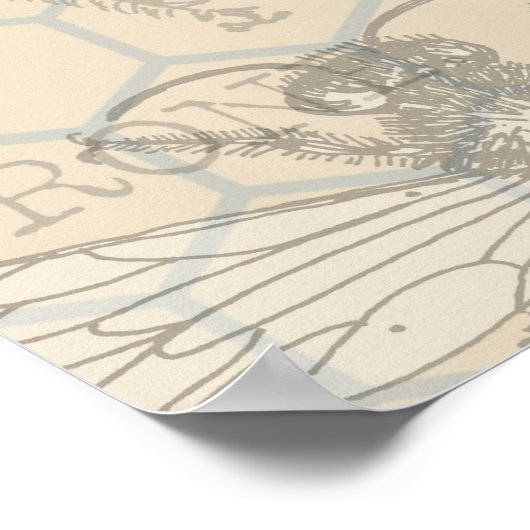 Queen Bee Illustration Bug Insect Poster (Hoek)