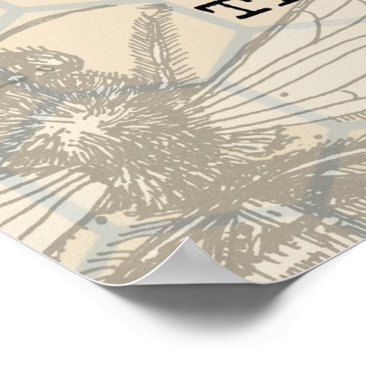 Queen Bee Illustration Bug Insect Poster (Hoek)