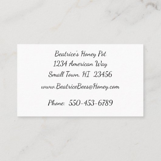 Queen Bee in een Wreath Honey Visitekaartje (Achterkant)