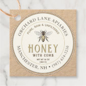 Queen Bee in Kraft Honeycomb Jar Neck-label Bedankjes Labels (Voorkant)