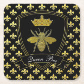 Queen Bee Jouw tekst Kartonnen Onderzetters (Voorkant)