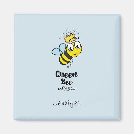 Queen Bee Leuke Bumble Bee met Kroon Gepersonalise Magneet (Voorkant)