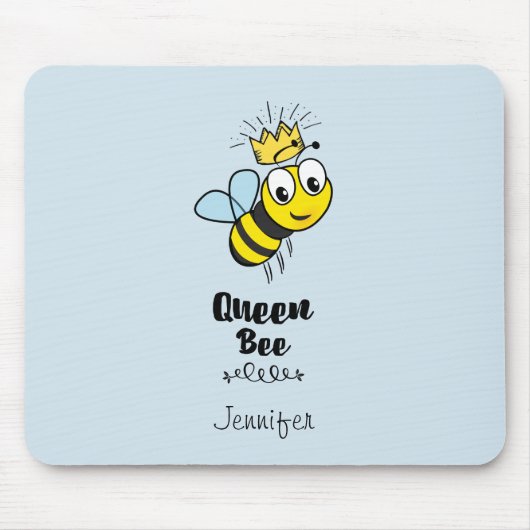 Queen Bee Leuke Bumble Bee met Kroon Gepersonalise Muismat (Voorkant)