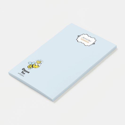 Queen Bee Leuke Bumble Bee met Kroon Gepersonalise Post-it® Notes (Schuin)