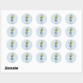 Queen Bee Leuke Bumble Bee met Kroon Gepersonalise Ronde Sticker (Vel)