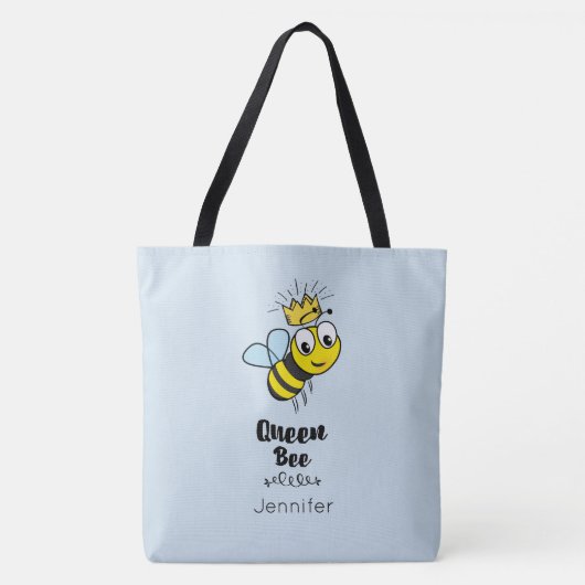 Queen Bee Leuke Bumble Bee met Kroon Gepersonalise Tote Bag (Voorkant)