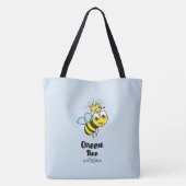 Queen Bee Leuke Bumble Bee met Kroon Gepersonalise Tote Bag (Achterkant)