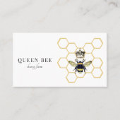 Queen Bee Logo Honingbij Imker Visitekaartje (Voorkant)