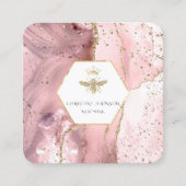 Queen Bee logo op roze agaat Vierkante Visitekaartje (Voorkant)