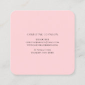 Queen Bee logo op roze agaat Vierkante Visitekaartje (Achterkant)