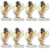 Queen Bee Meisje Vleugels Geel Zwart Strepen Sticker (Voorkant)