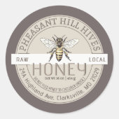 Queen Bee met Baby Warning Pure Raw Honey Label (Voorkant)