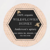 Queen Bee Metallic Honingraat Zelfklevende Honing  Labels (Design 1)