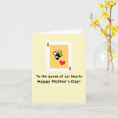 Queen Bee Moederdag Kaart (Gele Bloem)