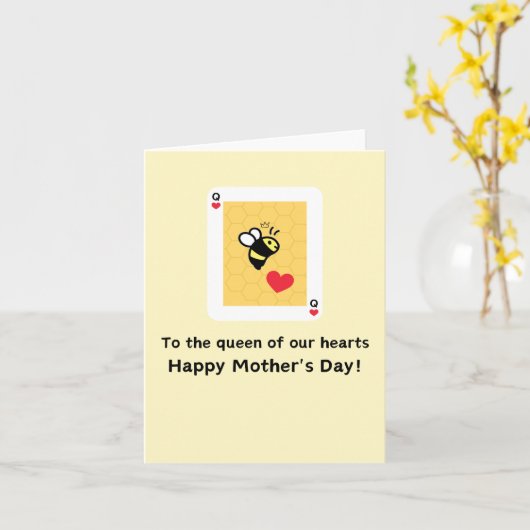 Queen Bee Moederdag Kaart (Gele Bloem)