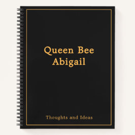 Queen Bee [Name] Zwart en Geel Notitieboek