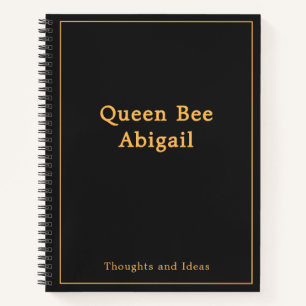 Queen Bee [Name] Zwart en Geel Notitieboek
