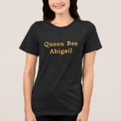 Queen Bee [Name] Zwart en Geel Tri-Blend Shirt (Voorkant)