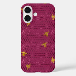 Queen Bee Pattern iPhone 16 Hoesje
