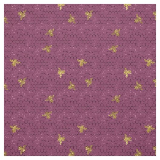 Queen Bee Pattern Fabric Stof (Swatch)