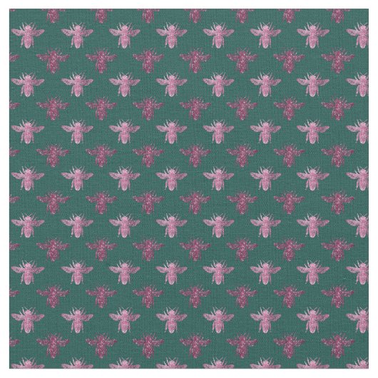 Queen Bee Pattern Fabric Stof (Close Up)