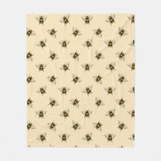 Queen Bee Pattern Fleece Deken (Voorkant)