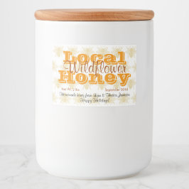 Queen Bee Pattern Gepersonaliseerde Honing Jar Voedselcontainer Etiket