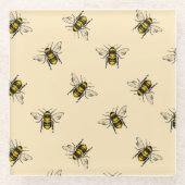 Queen Bee Pattern Glazen Onderzetter (Voorkant)