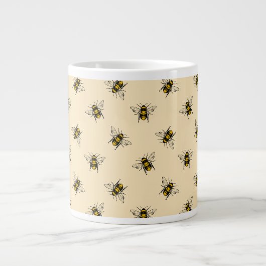 Queen Bee Pattern Grote Koffiekop (Voorkant)