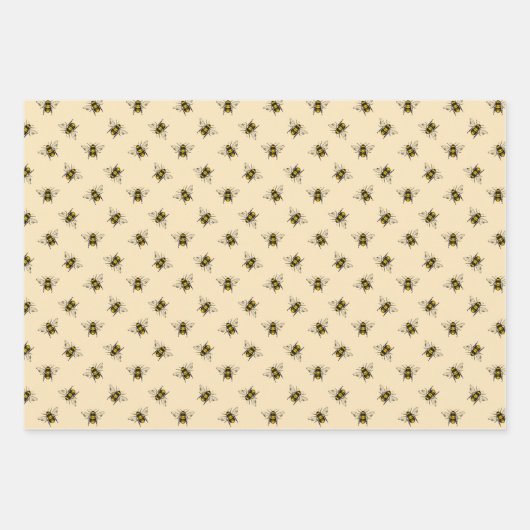 Queen Bee Pattern Inpakpapier Vel (Voorkant 3)