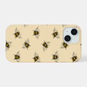 Queen Bee Pattern iPhone 15 Case (Achterkant horizontaal)