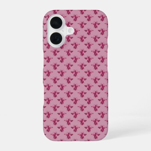 Queen Bee Pattern iPhone 16 Hoesje (Achterkant)