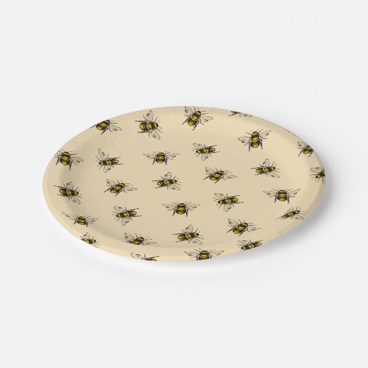 Queen Bee Pattern Papieren Bordje (Gekanteld)