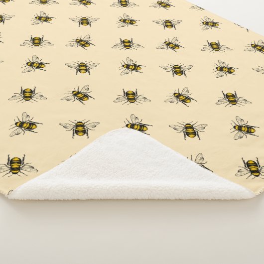 Queen Bee Pattern Sherpa Deken (3/4)
